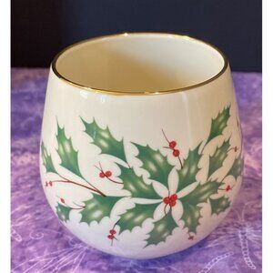 Lenox Holiday Holly‎ Berry Dimension Votive Candleholder USA Vintage